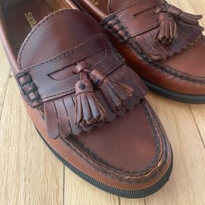 Brown tassel loafers